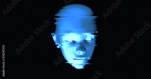 Artificial Intelligence Human Head Digital Noise Technology Animation