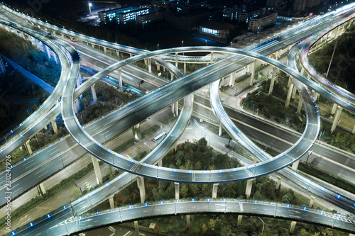 Highway transportation system highway interchange at mopac Expressway and highway 183 in Austin Texas USA summertime green road way interstate