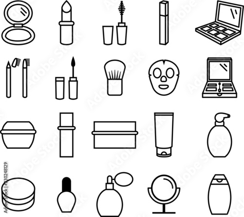 Set icone cosmetici e bellezza