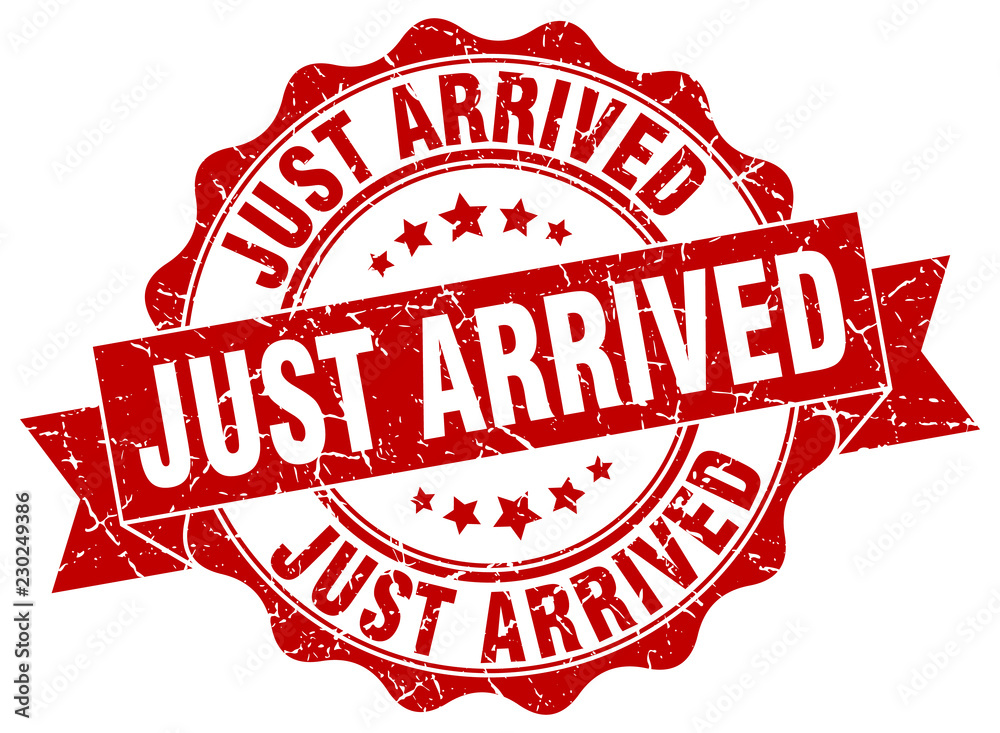 Fototapeta premium just arrived stamp. sign. seal
