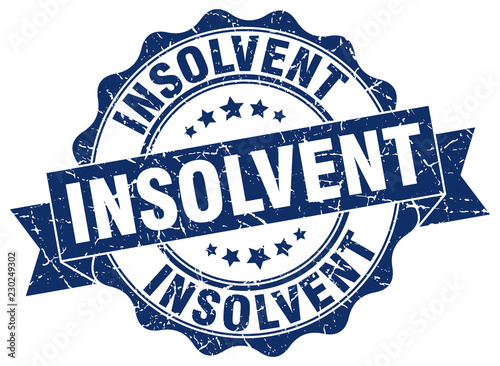 insolvent stamp. sign. seal