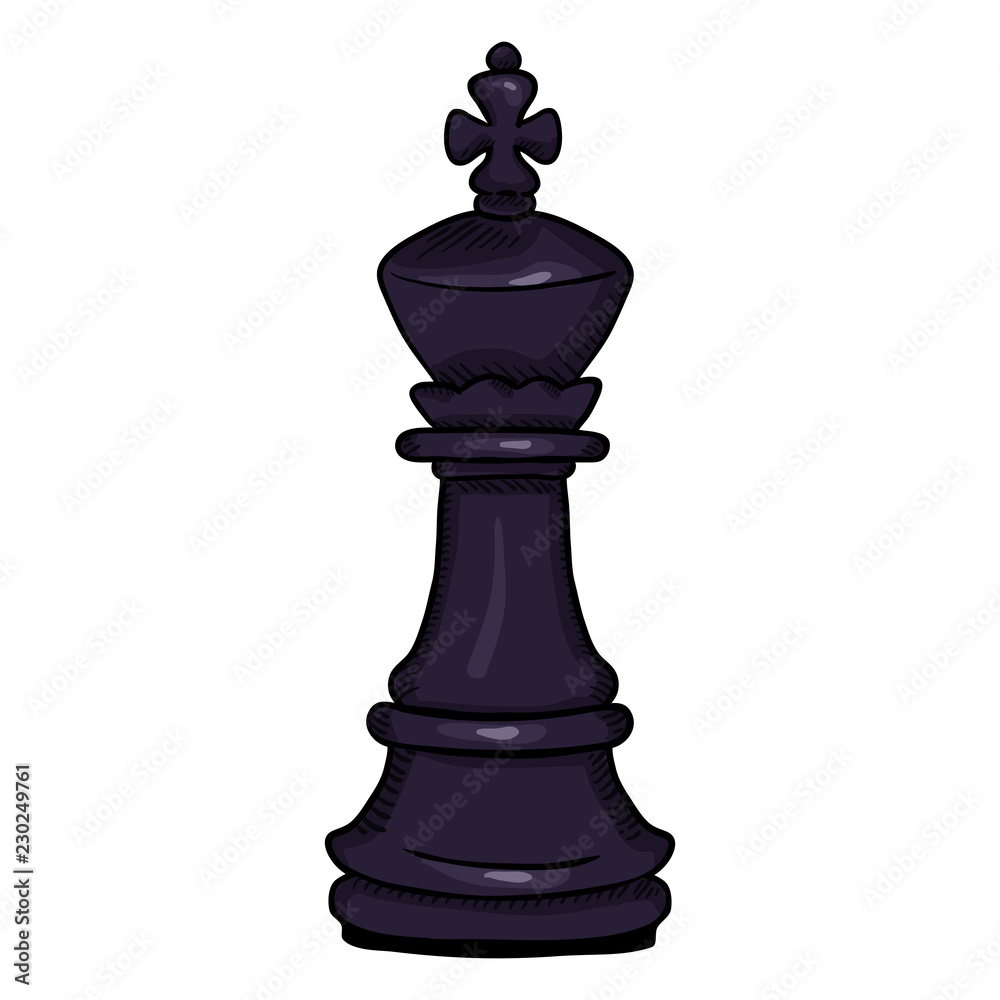 Vector Single Cartoon Illustration - Black King Chess Figure. Vector Single Cartoon Illustration - Black King Chess Figure.