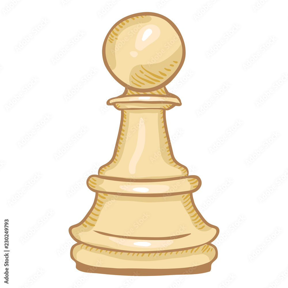 Vector Single Cartoon Illustration - White Pawn Chess Figure. Vector Single Cartoon Illustration - White Pawn Chess Figure.