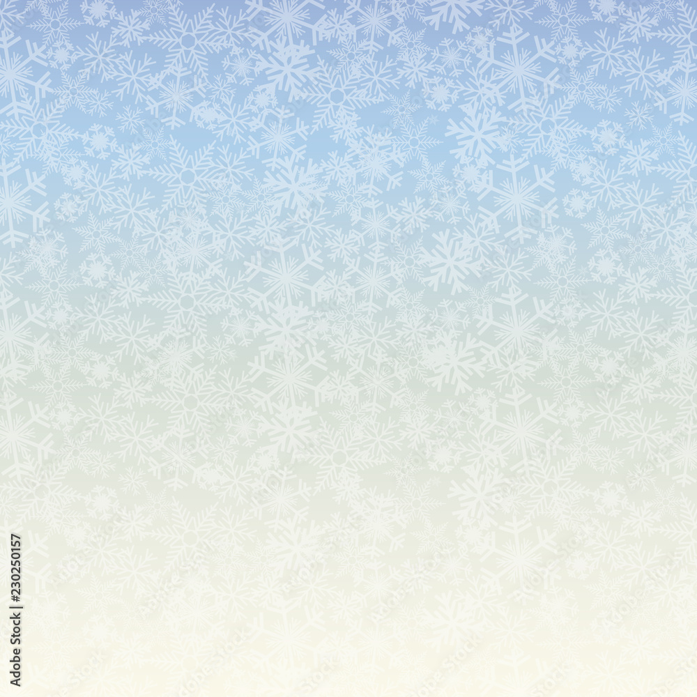 Vector Winter Background. A cold Christmas with snowfall and ice crystals