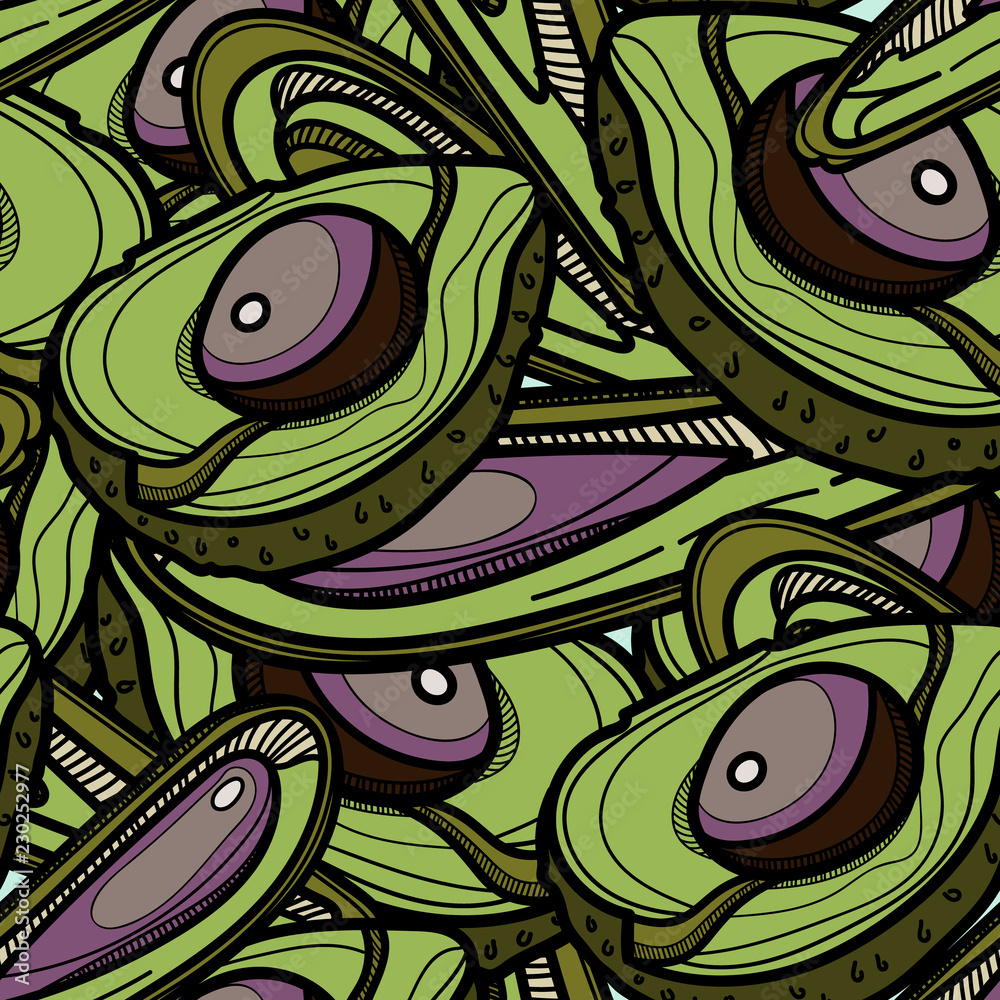 Avocado seamless pattern. Avocado seamless pattern.