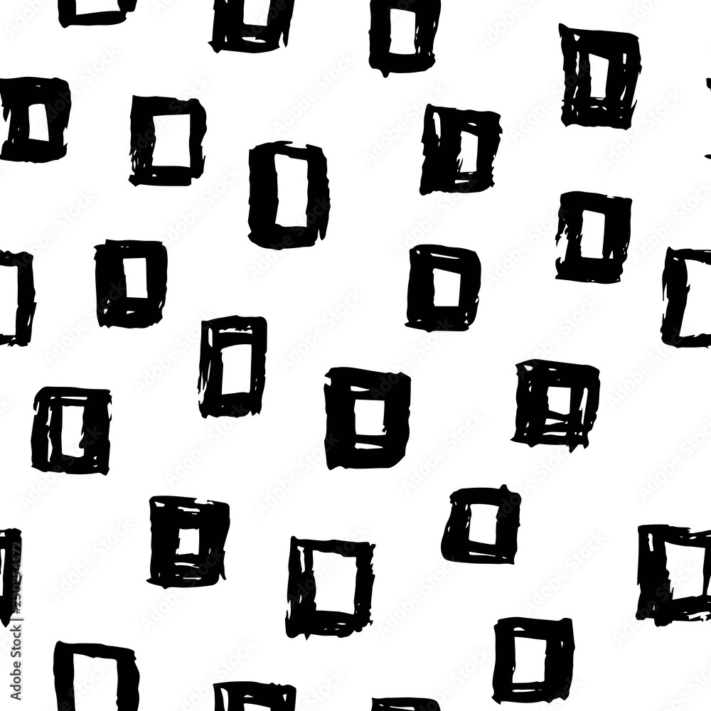 Vector seamless pattern. Abstract hand drawn grunge ink textures