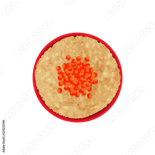 Wheat Porridge with Berry Traditional Dish Poster