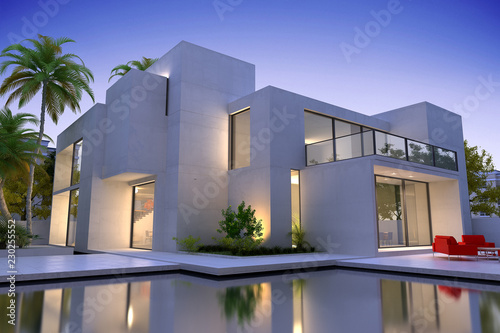 Beautiful modern luxurious house photo