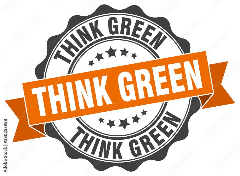 Fototapeta premium think green stamp. sign. seal