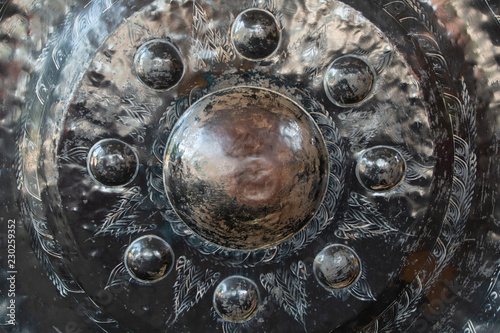 Photography close up texture black big thailand bell