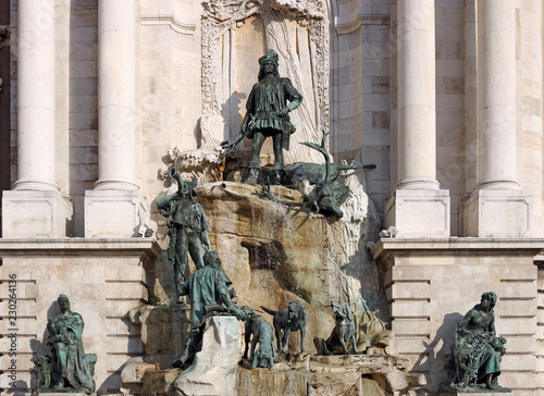 Matthias fountain Buda castle Budapest Hungary