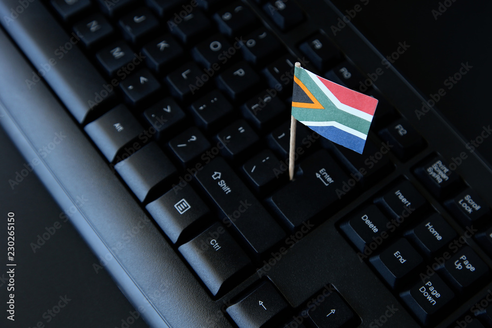 Fototapeta premium South Africa online business concept image consisting of a flag and keyboard.