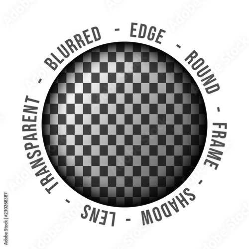 Vector transparent lens with blurred edge shadow