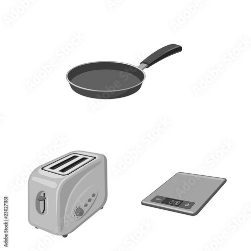 Vector design of kitchen and cook sign. Set of kitchen and appliance vector icon for stock.