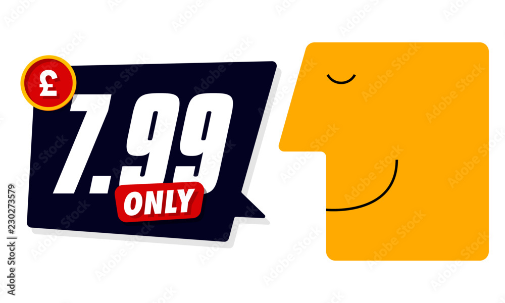 Only for 7.99 cents. Vector illustration badges of under 8 pound