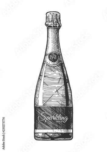 illustration of Sparkling Wine bottle.