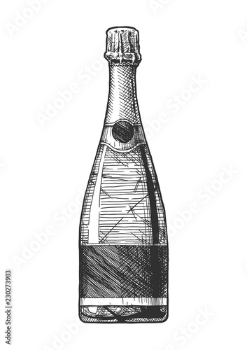 illustration of Sparkling Wine bottle.