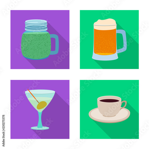 Isolated object of drink and bar symbol. Collection of drink and party vector icon for stock.