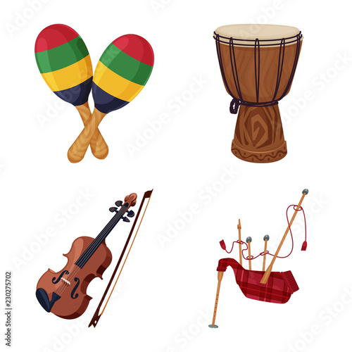 Vector illustration of music and tune symbol. Collection of music and tool vector icon for stock.