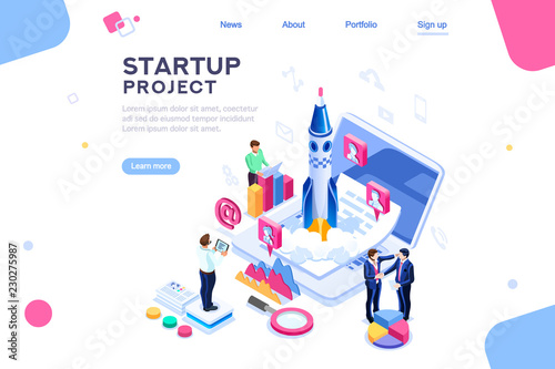 Space dashboard for tech teamwork  ux at new launch of company. Homepage for a product  start a conceptual project on website. Insurance infographic. Isometry concept with characters. Isometric vector
