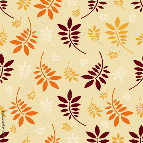 Seamless pattern with plant pattern from leaves.