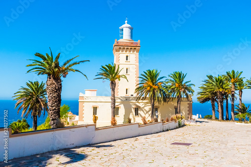 Beautiful Lighthouse of Cap Spartel close to Tanger city and Gibraltar, Morocco in Africa photo