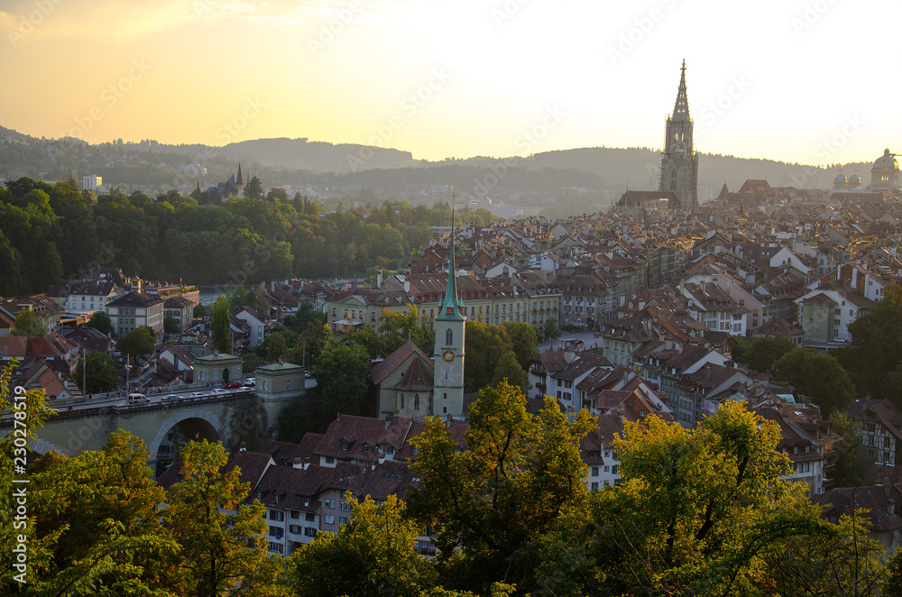 Panoramic view of historic city center Bern, Switzerland