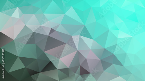 vector abstract irregular polygonal background - triangle low poly pattern - aqua lagoon turquoise blue green cyan color photo