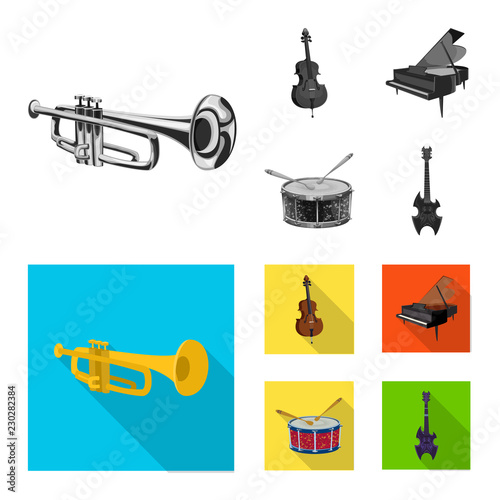 Vector design of music and tune logo. Set of music and tool vector icon for stock.