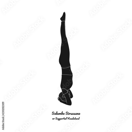 Supported Headstand (Salamba Sirsasana). Vector. photo