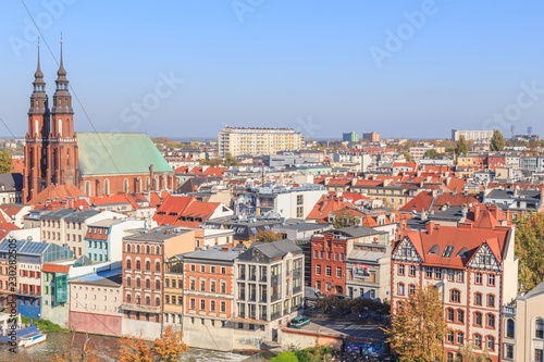 View from the Piast Tower in direction of Mlynowka channel and the old town behind it