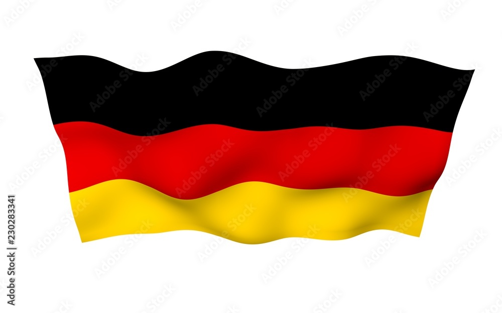 Flag of Germany. Wide format 3D illustration. State symbol of the Federal Republic of Germany. 3D rendering Flag of Germany. Wide format 3D illustration. State symbol of the Federal Republic of Germany. 3D rendering