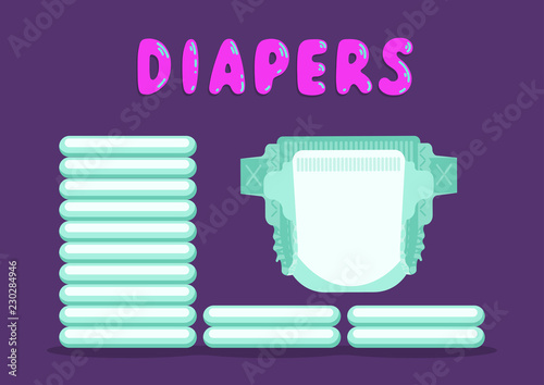 Diaper and stack of diapers 
