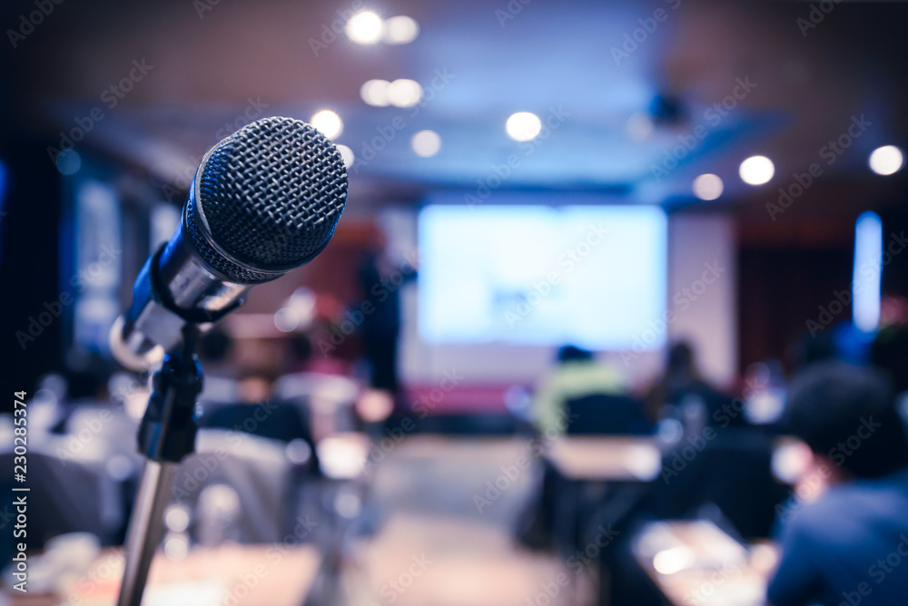 Wireless microphone in seminar room Wireless microphone in seminar room