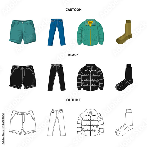 Vector design of man and clothing logo. Set of man and wear vector icon for stock.