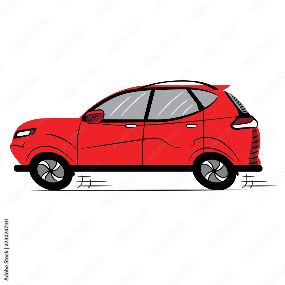 Red Car. Sketch-Style Icon. Symbol. Sign. Stock Vector Illustration. Transparent. White Isolated. Red Car. Sketch-Style Icon. Symbol. Sign. Stock Vector Illustration. Transparent. White Isolated.