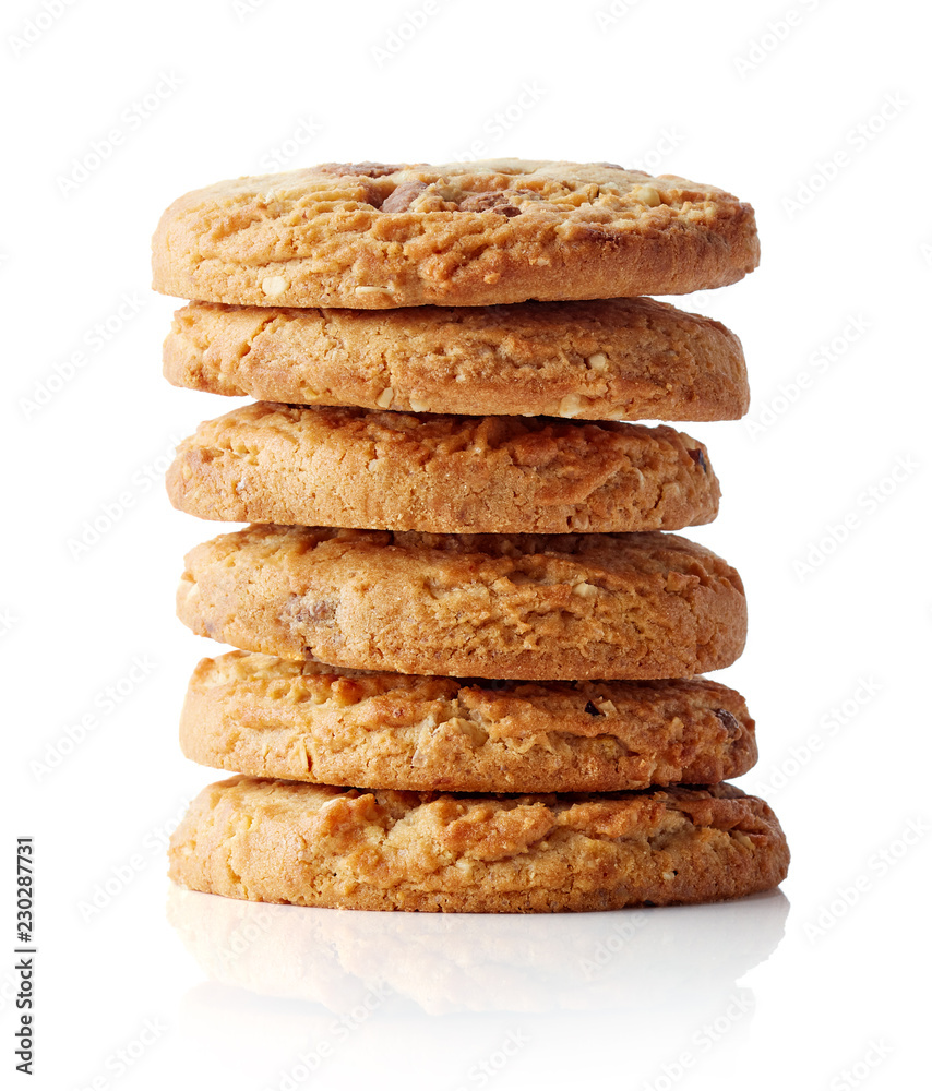 Pile of cookies isolated on white Pile of cookies isolated on white
