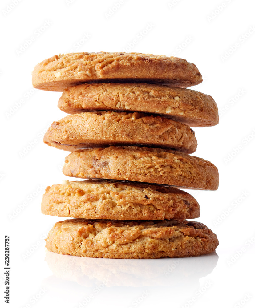 Pile of cookies isolated on white Pile of cookies isolated on white