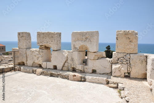 Fototapeta Naklejka Na Ścianę i Meble -  Battlements on the Mediterranean, Byblos, Lebanon
