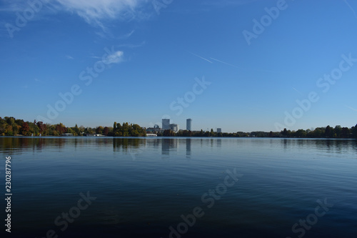 Lake and blue sky cityscape © FlorinEne