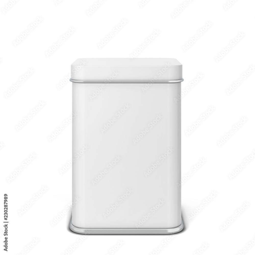 Rectangular tin can for tea or coffee Rectangular tin can for tea or coffee