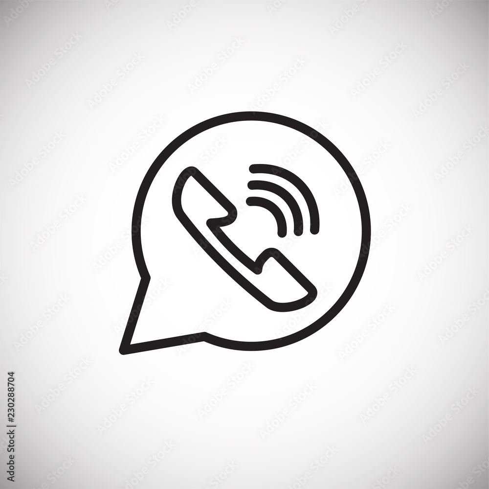 Ringing phone answer thin line on white background icon Ringing phone answer thin line on white background icon