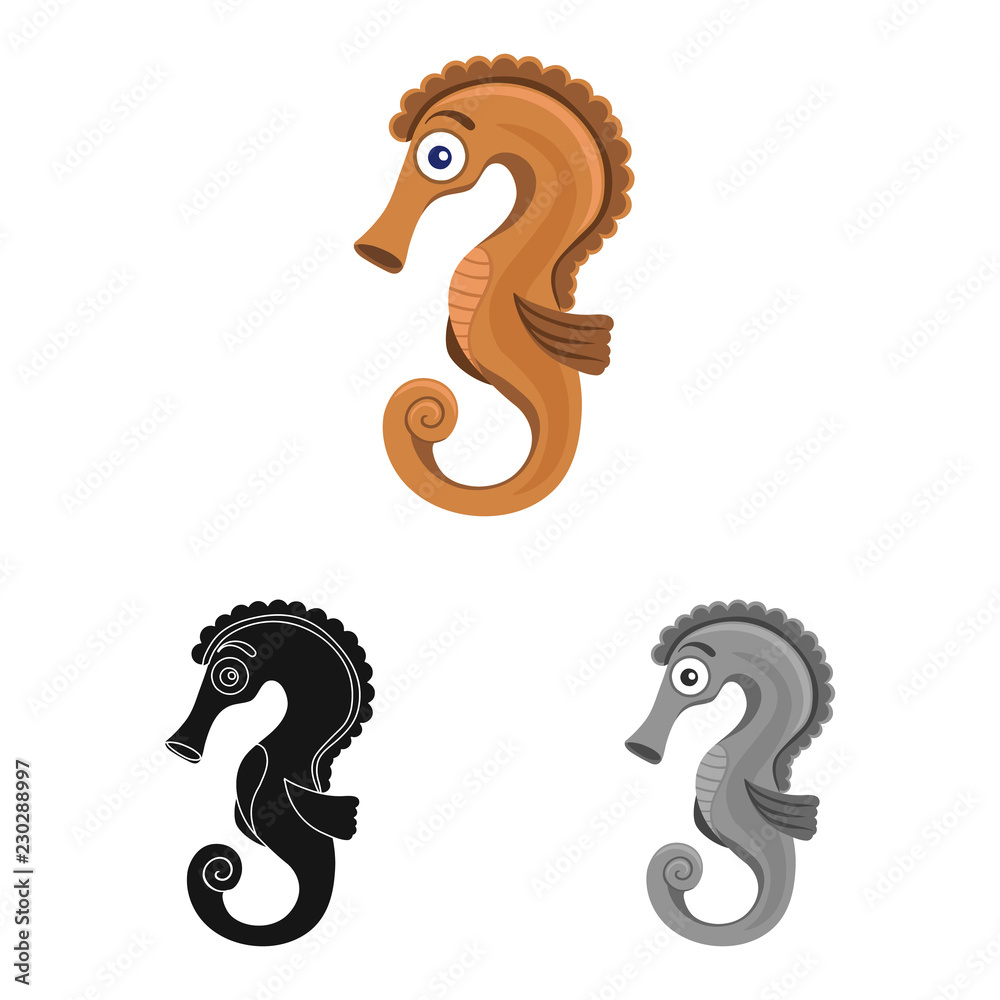 Obraz premium Isolated object of sea and animal logo. Set of sea and marine vector icon for stock.