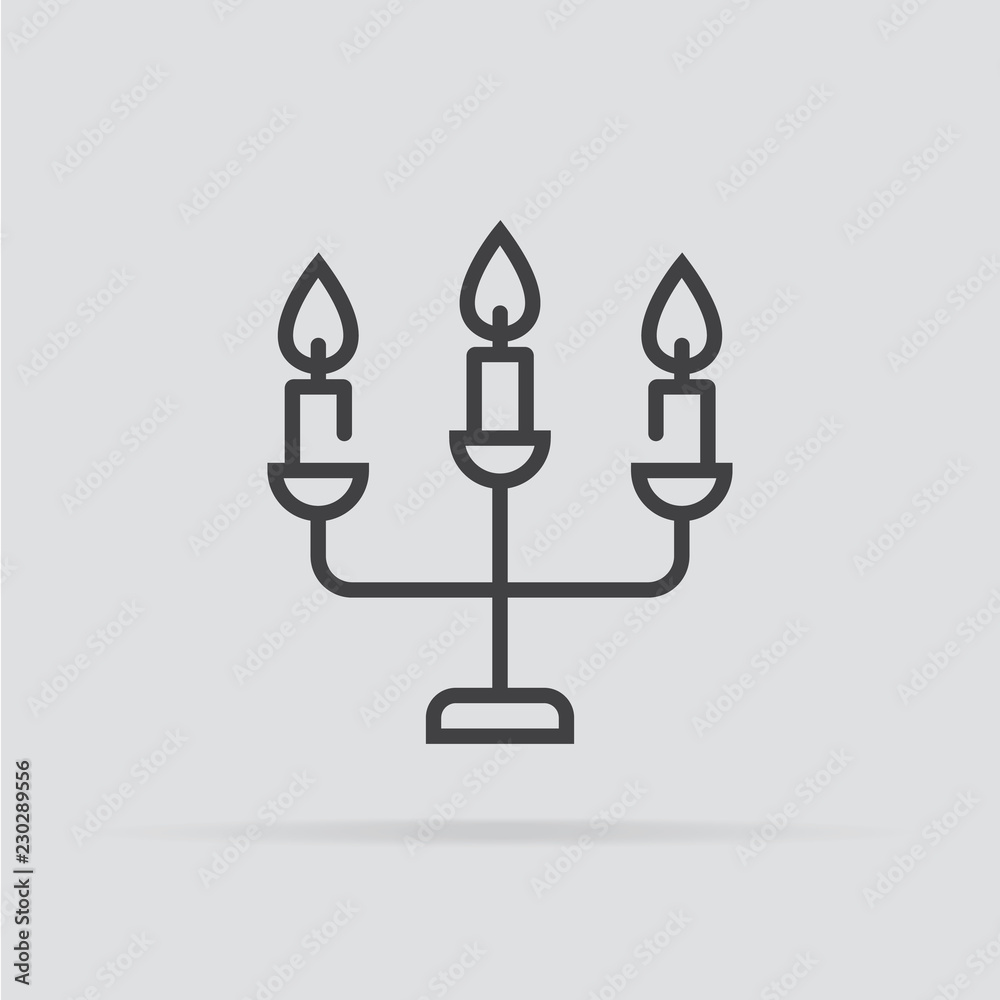Candlestick icon in flat style isolated on grey background. Candlestick icon in flat style isolated on grey background.