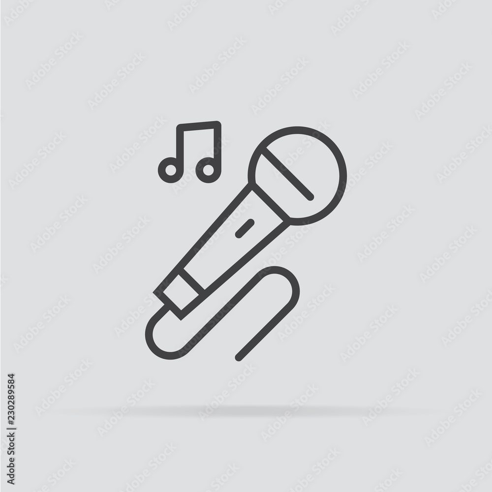 Karaoke icon in flat style isolated on grey background. Karaoke icon in flat style isolated on grey background.