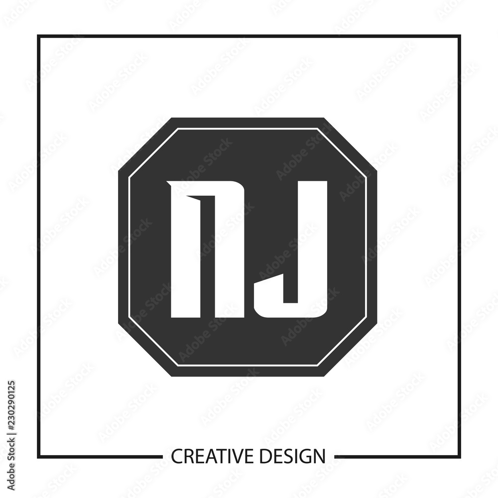 Obraz premium Initial NJ Letter Logo Template Design