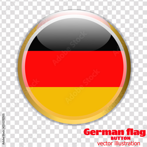 Button with flag of Germany. Vector.