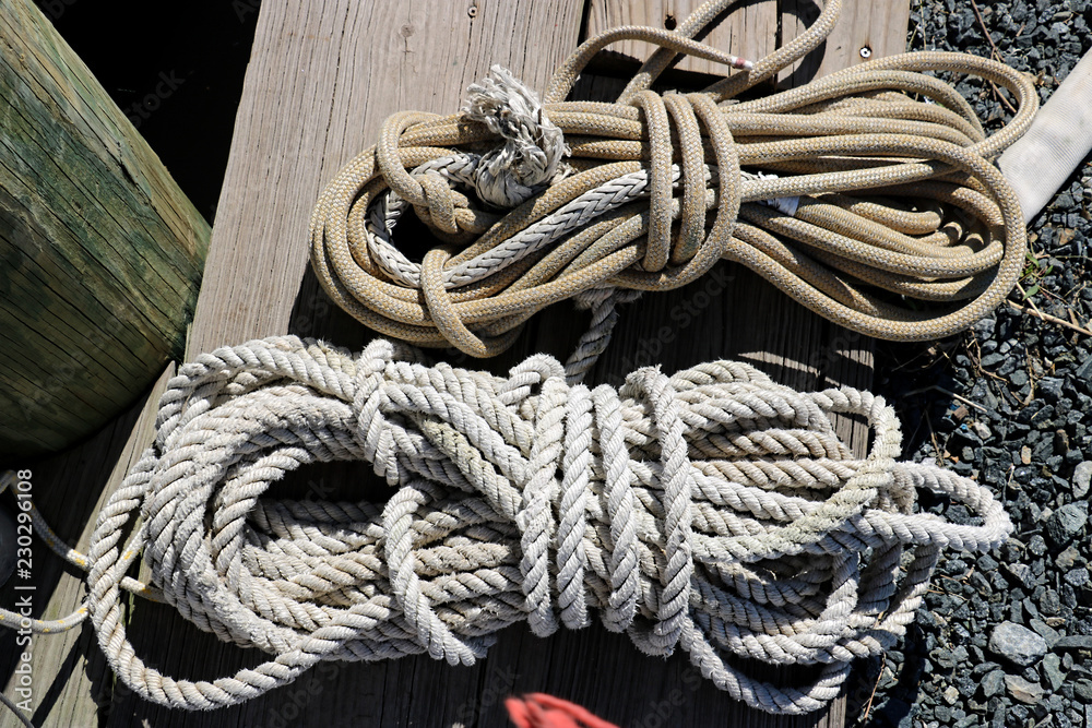 Close-up of tangled nautical rope