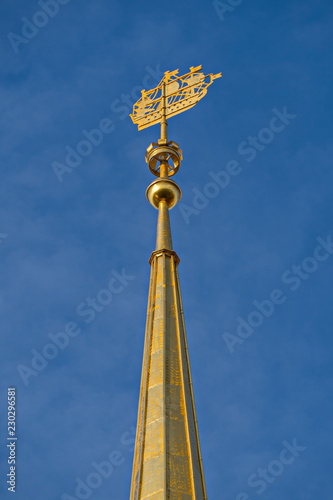 Admiralty needle. Spire, crowning the Admiralty building in St. Petersburg.