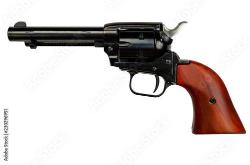 Isolated cowboy action revolver on white background